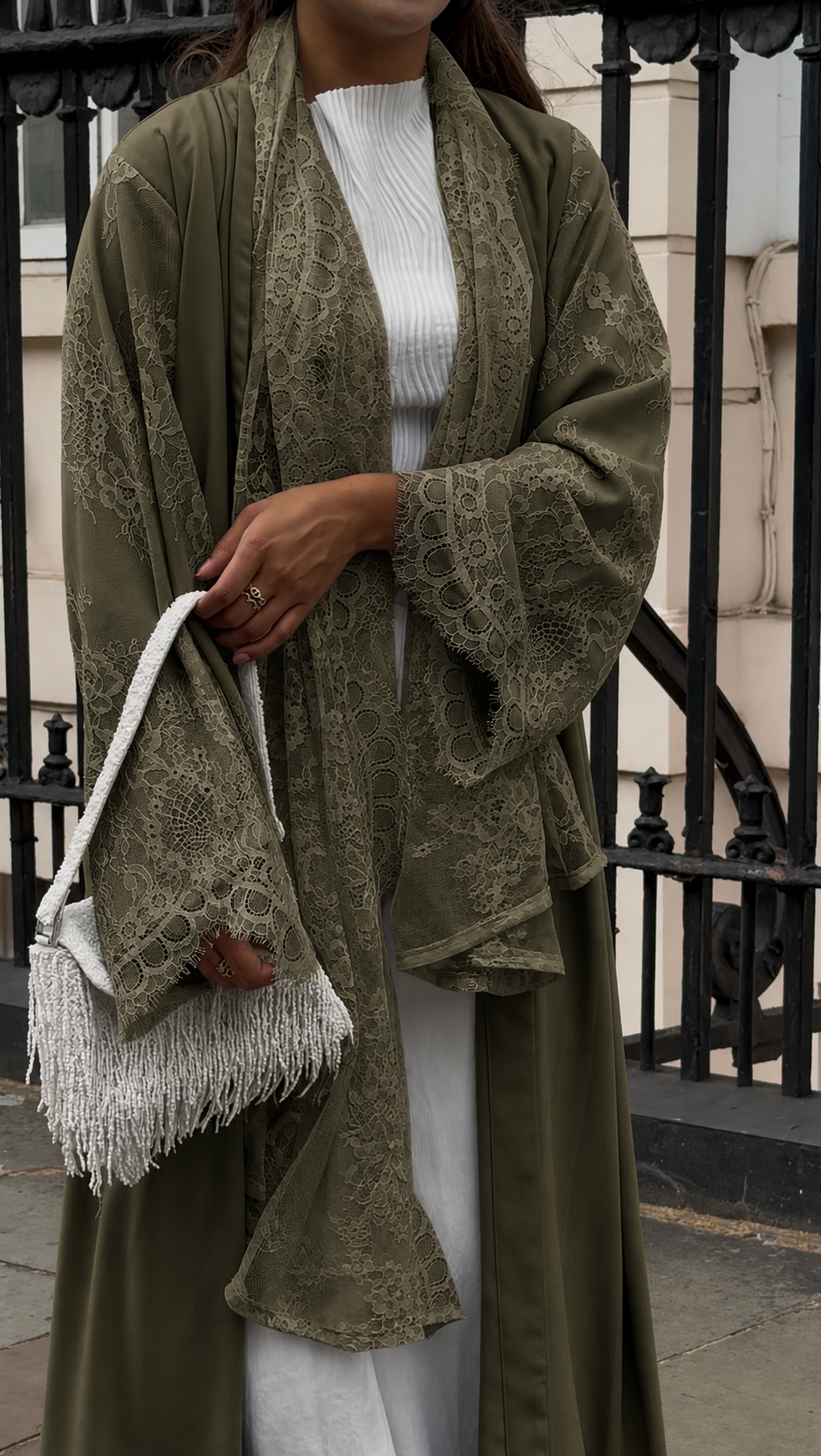 REÏWAH Anaïs abaya in khaki